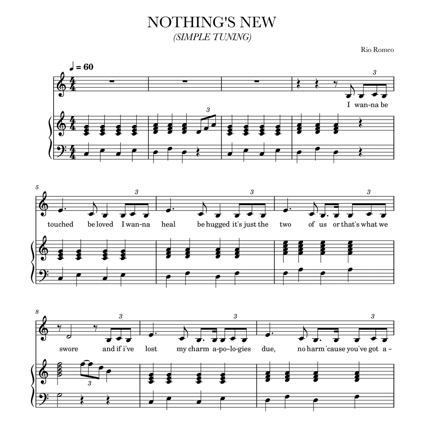 NOTHING'S NEW SHEET MUSIC